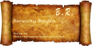 Bereszky Renáta névjegykártya